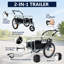 Remorque 3-en-1 pour vélo utilitaire robuste avec pneus larges de 20 po x 2,6 po, capacité de 150 lb, structure en acier, poussette convertible et chariot à tirer