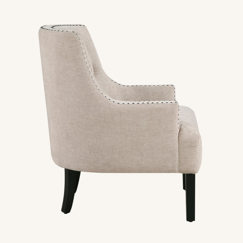 Bania 28" Modern & Contemporary Accent Chair - Chenille Accent Chair Elegant Button-Tufted Back, Dacron Wrapped Seat Cushion