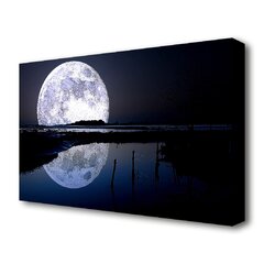 Full Moon - Black Canvas Art Print by GetYourNerdOn