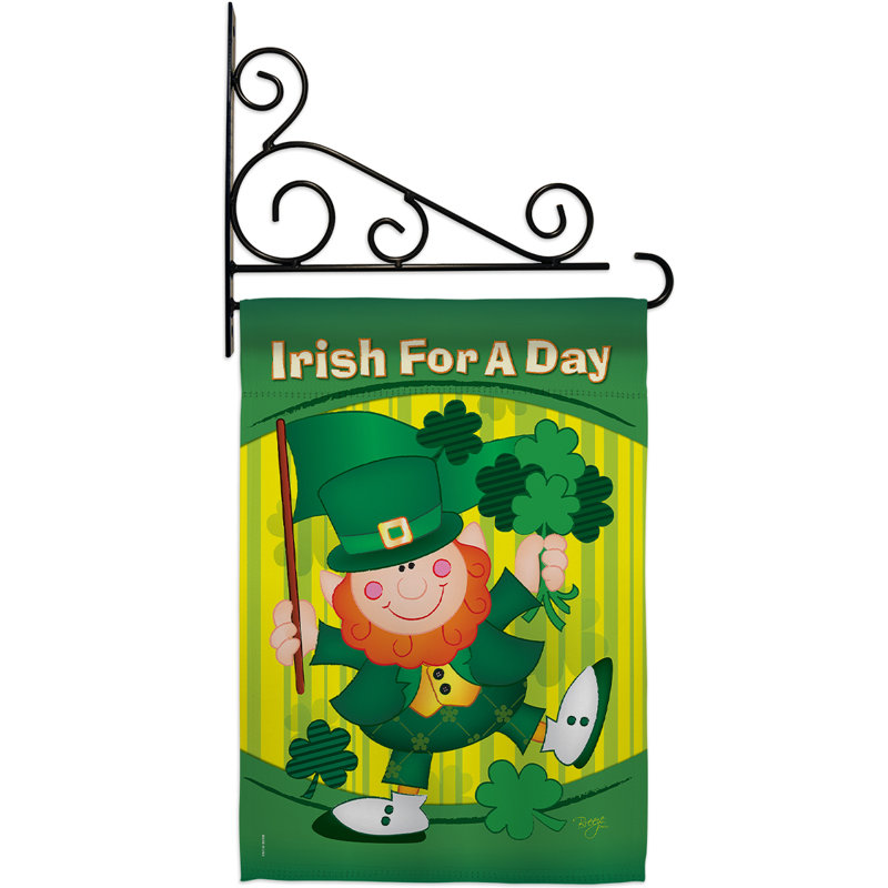 Ensemble de drapeaux décoratifs irlandais en polyester 19 x 13 po irlandais pour un jour Impressions