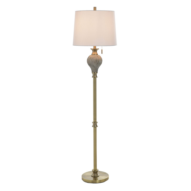 Rowan Floor Lamp - Ash - White Shade, Ash