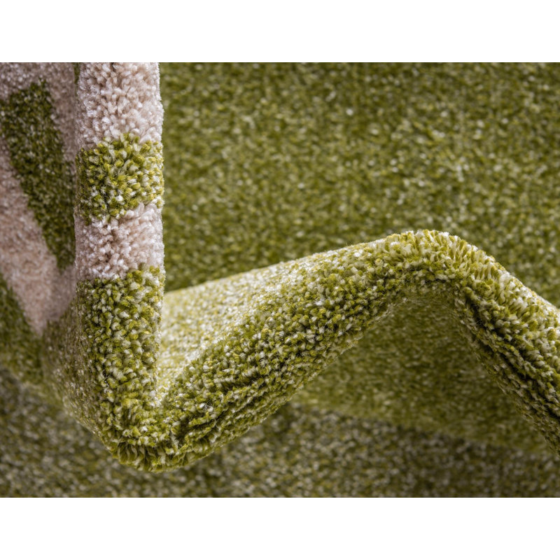 Balabak Power Loom Light Green Rug, Round 6'1"
