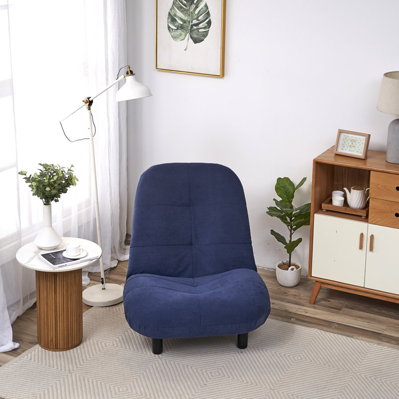 Fauteuil inclinable avec structure en métal - bleu marine, 14 réglable, éponge haute densité, tissu bleu réglable, éponge, construction, ergonomique
