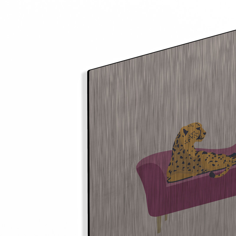 «Wild Lounge I Pink Couch» par Omar Escalante, art mural en métal, H 16 po x l 24 po