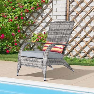 Pahoua Outdoor Patio Wicker/Rattan Adirondack Chair