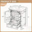 Meuble-lavabo moderne avec lavabo en céramique, porte à fermeture douce, 3 tiroirs et support de rangement compact