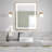 Effect LED-Illuminated Rectangular Mirror Brushed Gold Frame with Frosted Strip-77066210