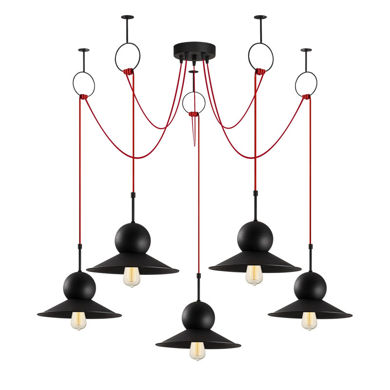 Luminaire suspendu conique à 5 lumières Mikayla