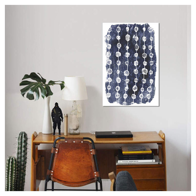 « indigo batik vignettes i », impression sur toile, H 18 po x l 12 po x P 1,5 po