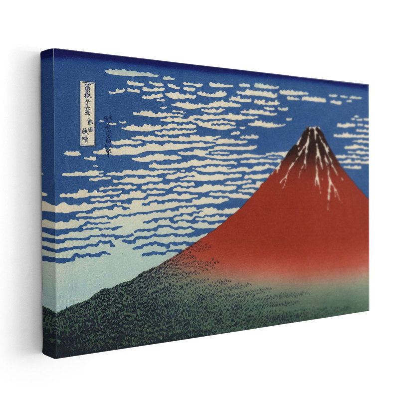 Fine Wind, Clear Morning (Red Fuji) 1830-32 - Canvas Print Wall Art, 16" H x 24" W