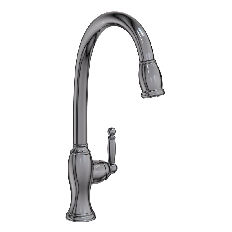 Nadya Single Handle Pull Down Kitchen Faucet, Midnight Chrome