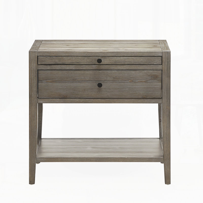 Modern Nightstand For Bedroom, Gray