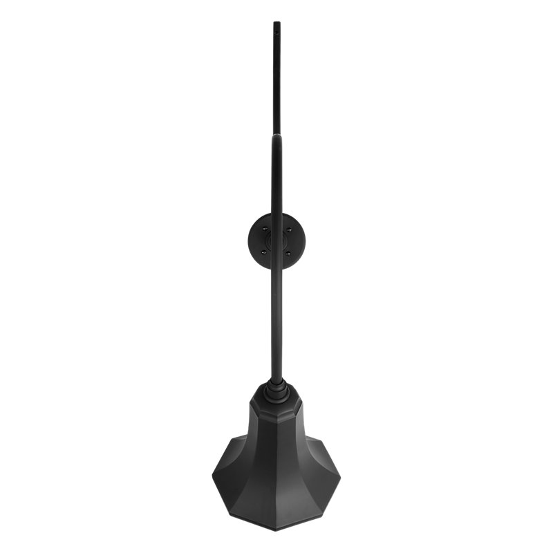Thomas O'Brien, "Academy 26.5" Anchored Larrabee Barn Light in Matte Black with 7.5" White Savannah Shade, Matte Black