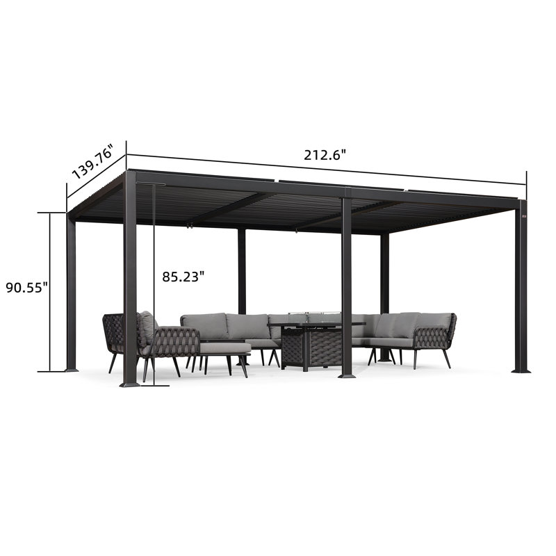 Pergola en aluminium, 11 pi. L 17 pi. D