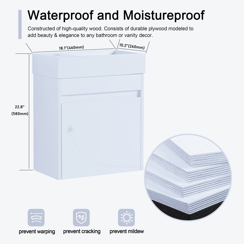 Ensemble de meuble-lavabo simple 18,35 po Lemal, Gris