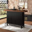 2-Tier 63'' Home Bar Table With Footrest Fluted Design Mini Coffee Bar Cabinet Kitchen Pub Bistro Dining Room-1796152462