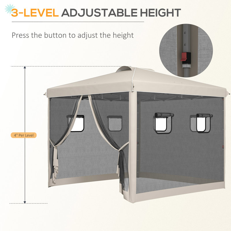 Pop Up Canopy Tent With Netting, Instant Screen House Room
