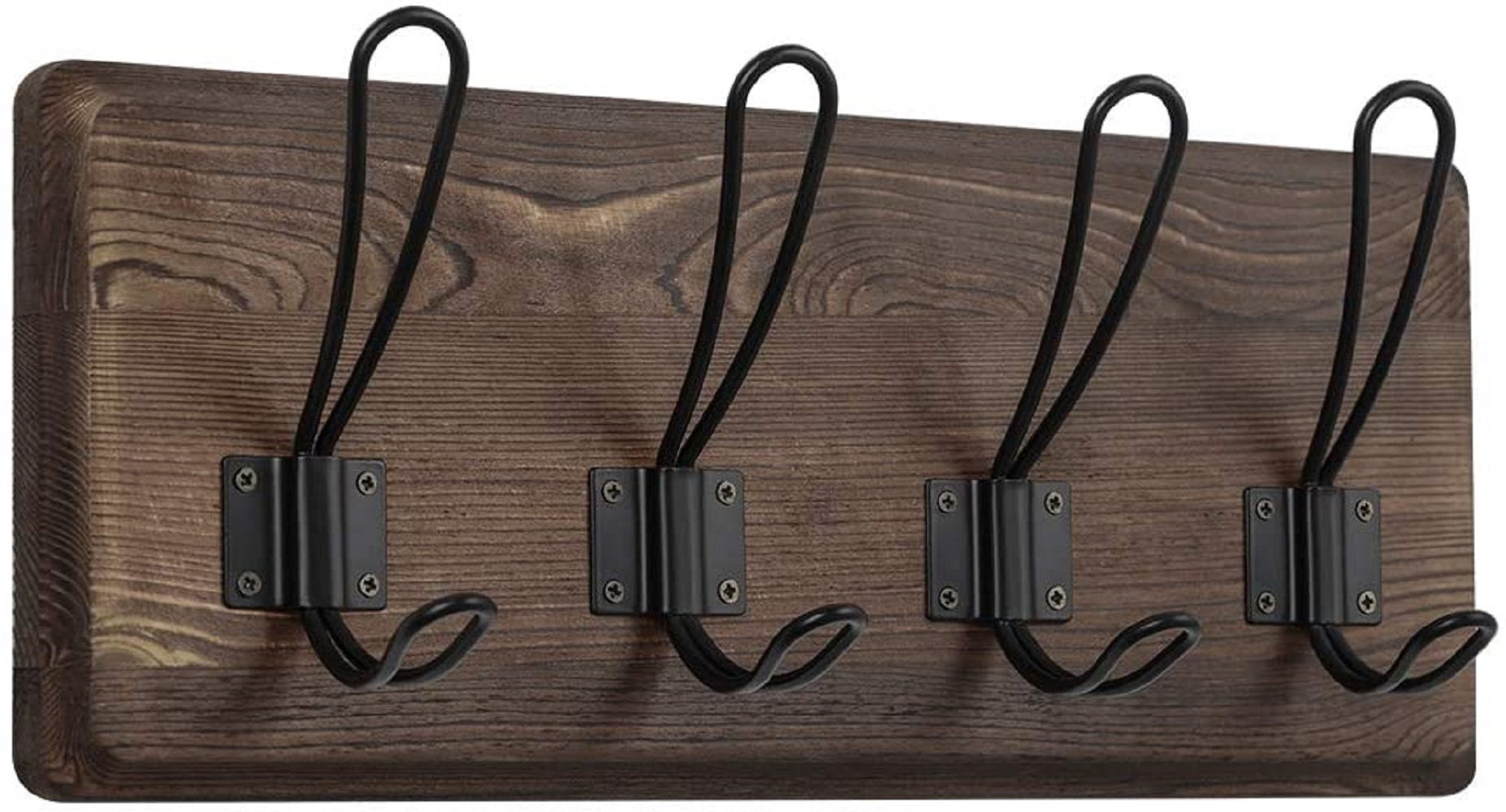 Wood and Metal 4-Hook Coat Rack main image 0