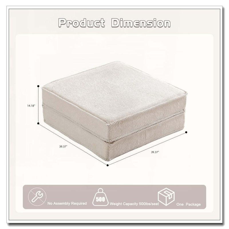 Aucun assemblage requis, tissu polaire circulaire, 1 repose-pieds, Blanc