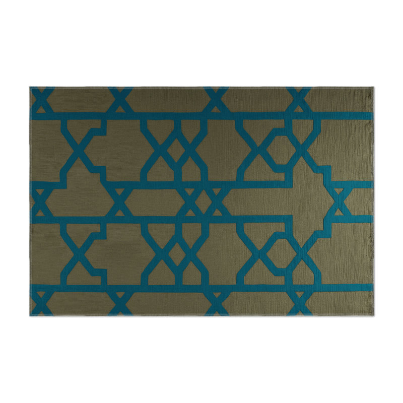 Tapis brun intérieur et extérieur Trellis, Rectangle 5 pi x 7 pi