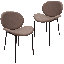 Chaise moderne en cuir PU avec structure en fer, confortable et belle chaise d'appoint pour la cuisine et la salle à manger-589071869-570227497