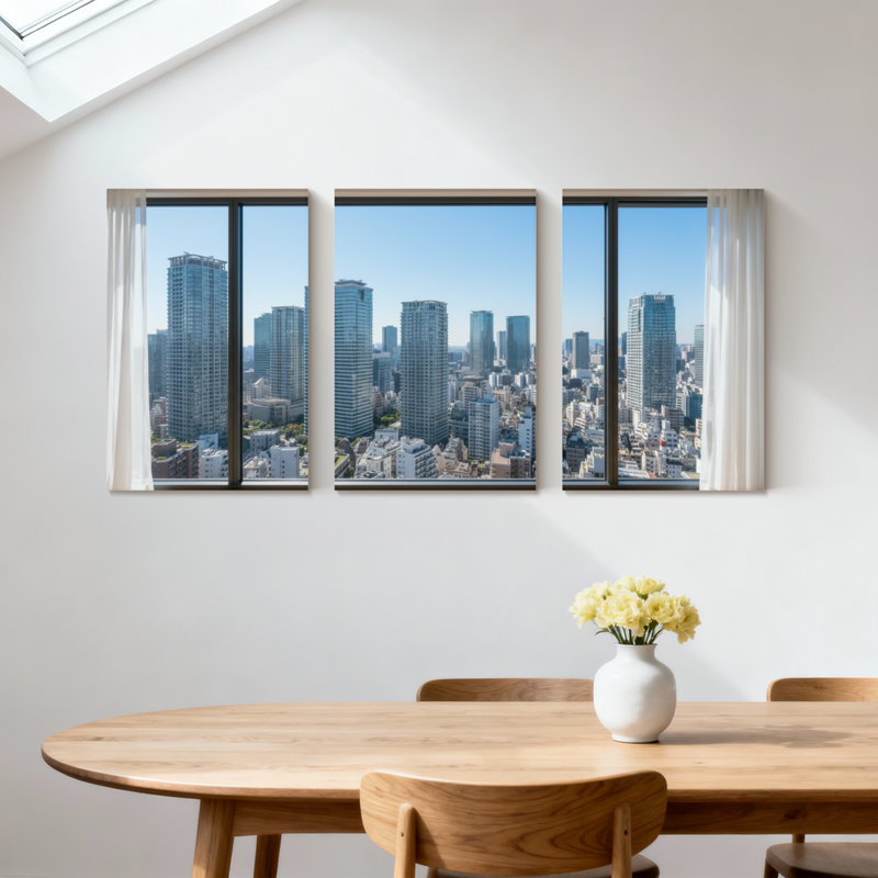 «Scenic & Cityscapes», ensemble de 3 impressions sur toile, H 24 po x l 48 po
