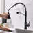 Kitchen Faucet With Pull Out Sprayer Black Stainless Steel Single Handle  Kitchen Sink Faucets