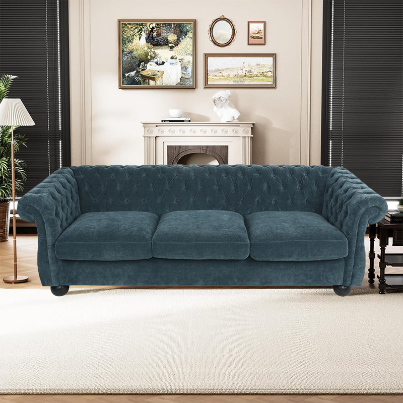 Canapé Chesterfield Demerius, Bleu