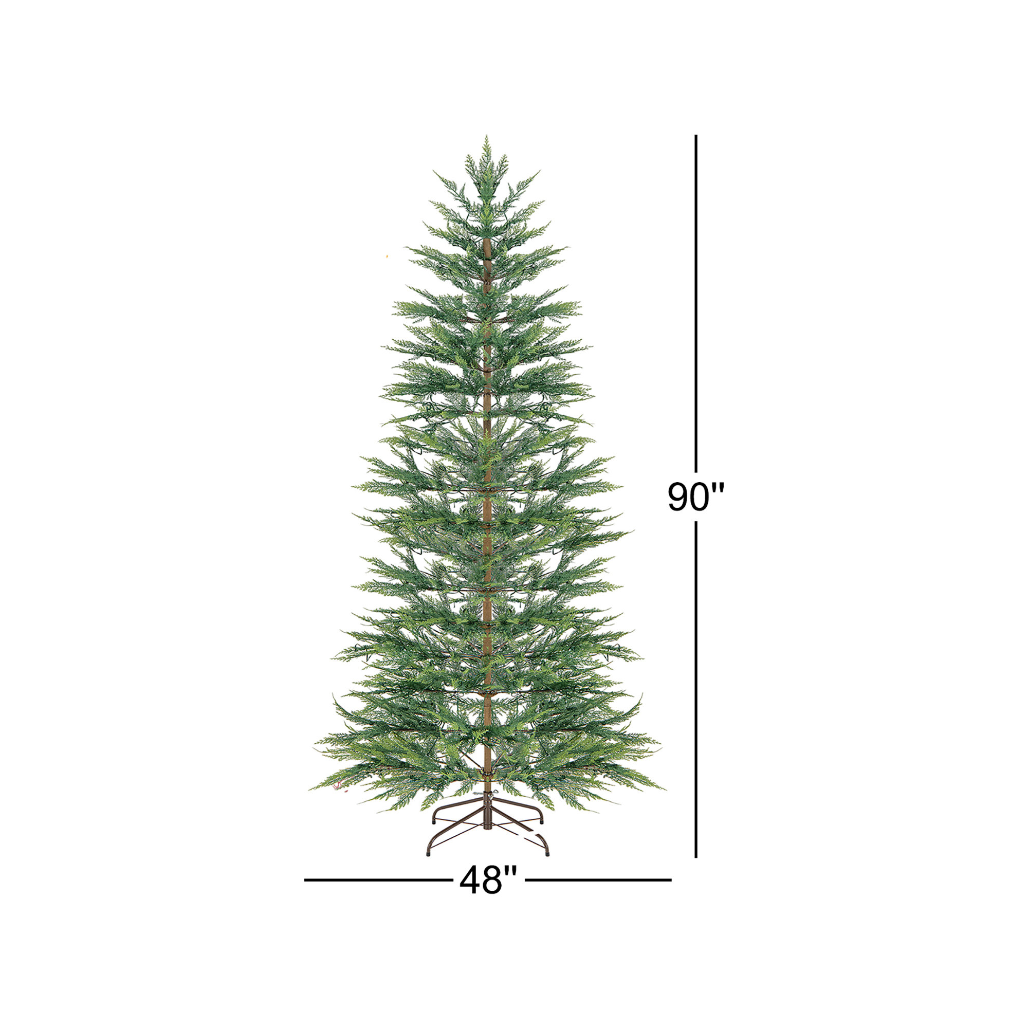 Lighted Artificial Cypress Christmas Tree, 7.50' H