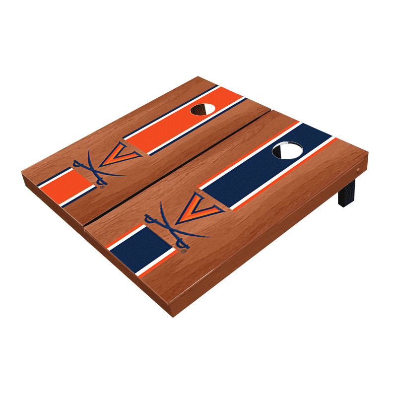 Planches de cornhole à rayures 2 'x 3' NCAA, Bois de rose alternant, Cavaliers de Virginie