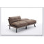 Canapé-lit pliant convertible en microfibre brun