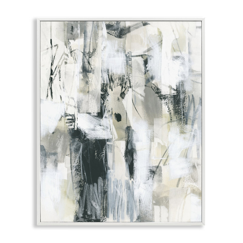 Art abstrait giclée encadrée par June Erica Vess, Giclée encadrée blanc bord de mer, H 14 po x l 11 po