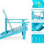 Chaise bleu ciel avec porte-gobelet et protection contre les intempéries pour patio, pelouse, terrasse, jardin, cour arrière, foyer extérieur