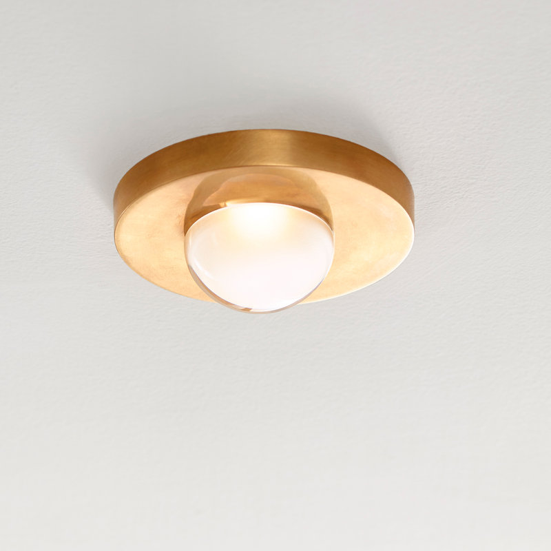Ebell 1 - Light LED Flush Mount, Natural Brass