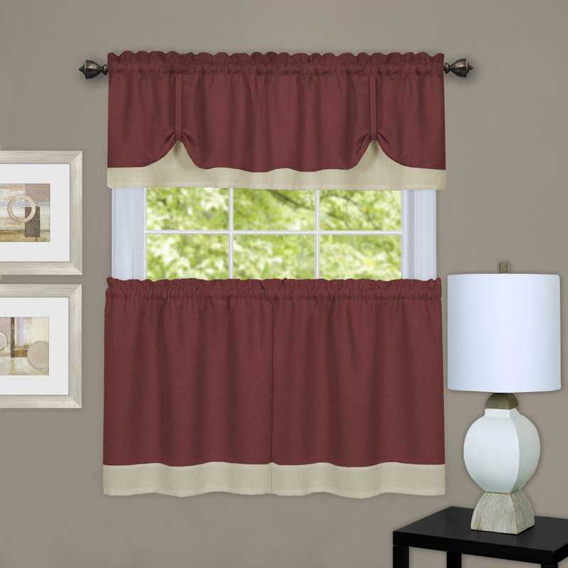 Ensemble de cantonnière 58 po Ryon, L 58 po x L 24 po, Bourgogne