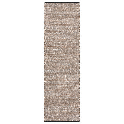 Natural Fiber Flat Weave Jute/Cotton Rug in Natural/Bleach