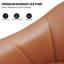 Fauteuil demi-tonneau pivotant rembourré en cuir végétalien de 28 po de largeur avec base en bois massif-935106336