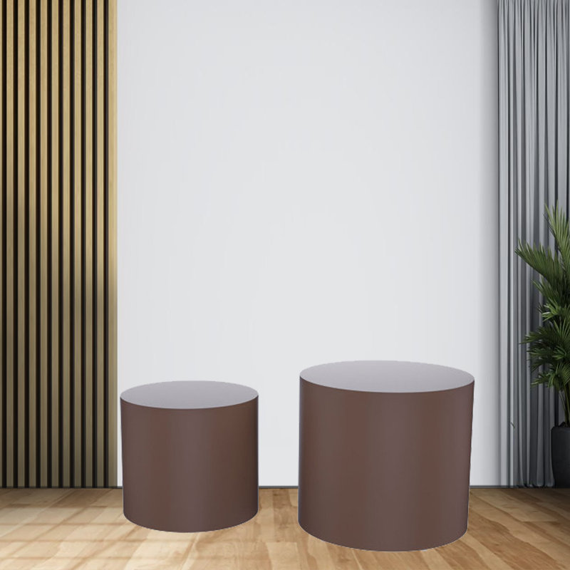 Amadus Nesting Tables, Dark Brown Wood, 15.75" x 15.75" x 17.72"