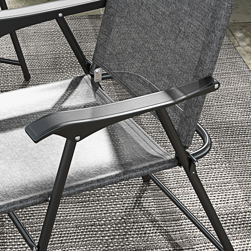 Ensemble de 4 chaises de patio pliantes, Gris