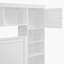 Grand lit en bois luxueux avec armoire, tablette et prises intégrées pour une organisation et un confort améliorés-411921947