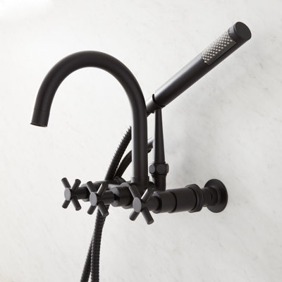 Sebastian Wall Mounted Tub Faucet with Cross Handles