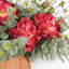 Arrangement floral de pivoines artificielles printemps-été pour porte d'entrée murale, centre de table en eucalyptus verdoyant pour bureau de mariage