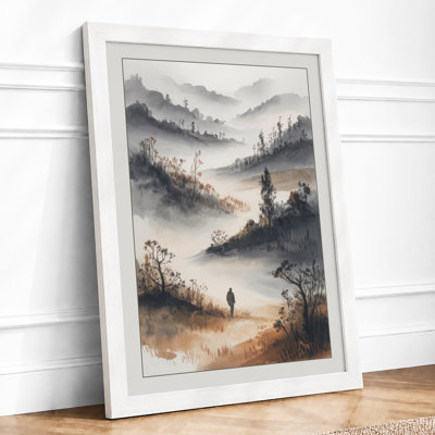 Mountains In Mist Scandinavian - Print