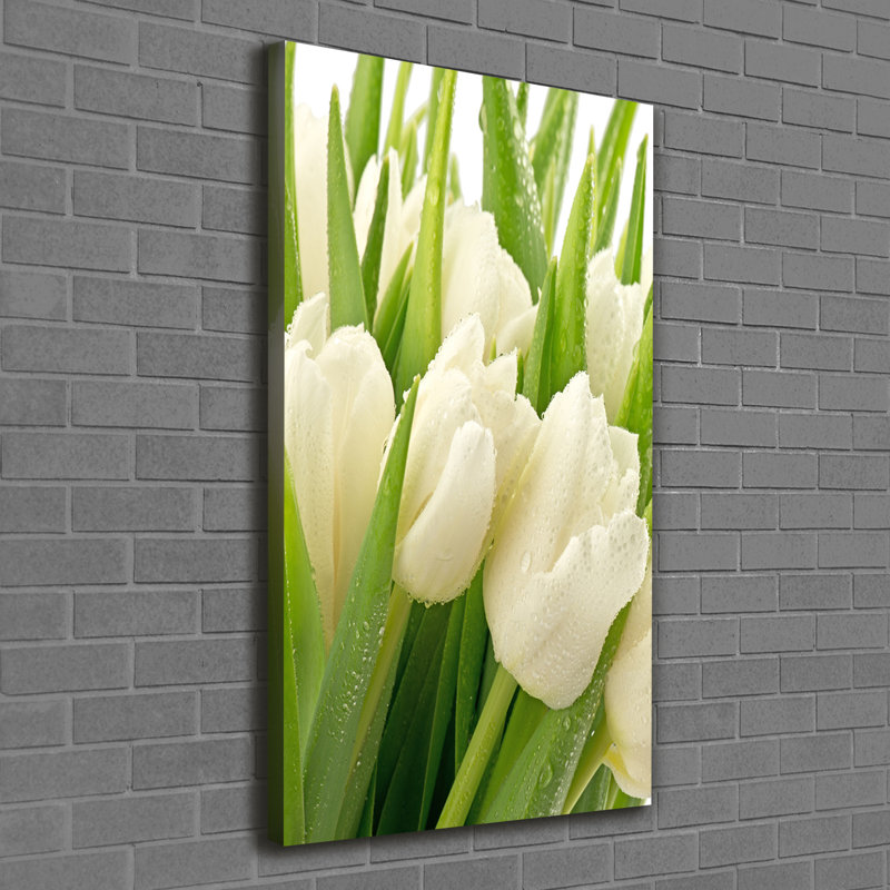 White Tulips - Wrapped Canvas Print