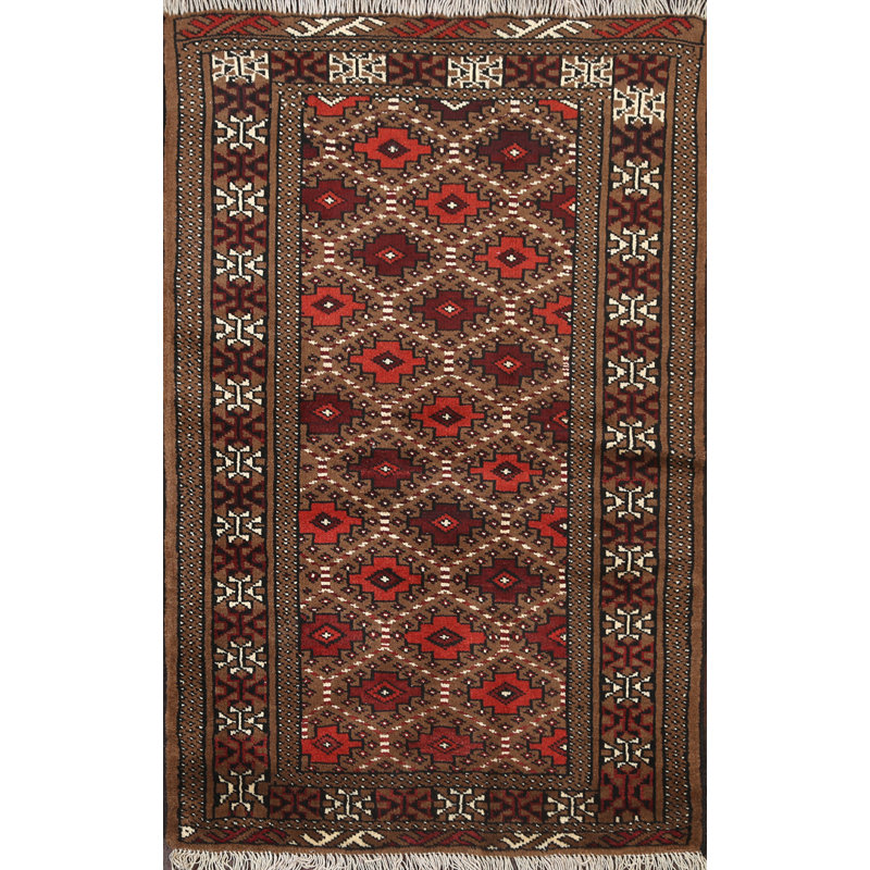 Tapis tribal à motif géométrique 3x4