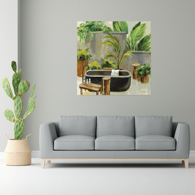 Bain tropical I, plante industrielle, art tropical, H 48 po x l 48 po
