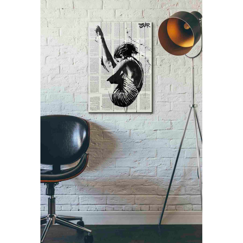 «Dive» par Loui Jover, art mural sur toile, H 26 po x l 18 po x P 1,25 po