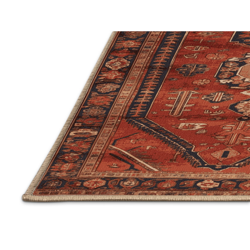 Tapis brun lavable à la machine, Rectangulaire 7 pi x 10 pi