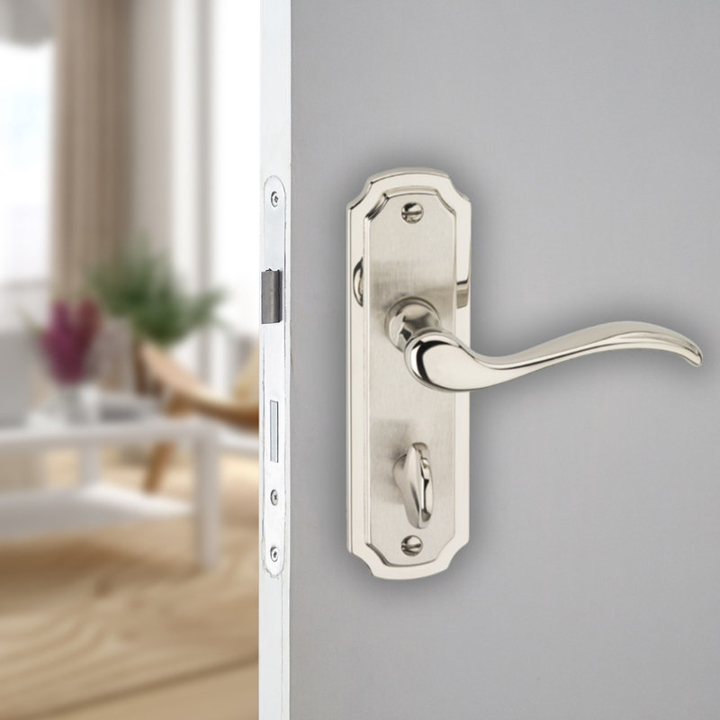 Door Handle, Satin Nickel Bathroom