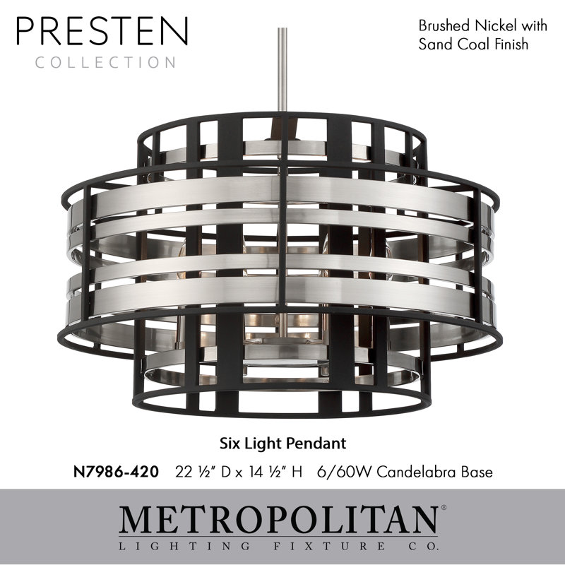 Preston 8 - Light Dimmable Drum Chandelier